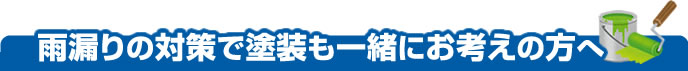 雨漏りの対策で塗装も一緒にお考えの方へ