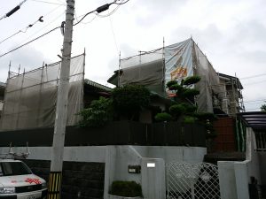 宗像市内で２棟の塗装現場がスタートしました。