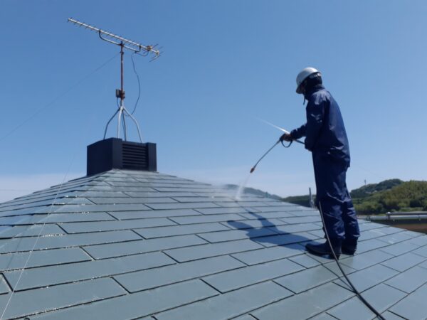 宗像市朝町K様屋根塗装工事1日目