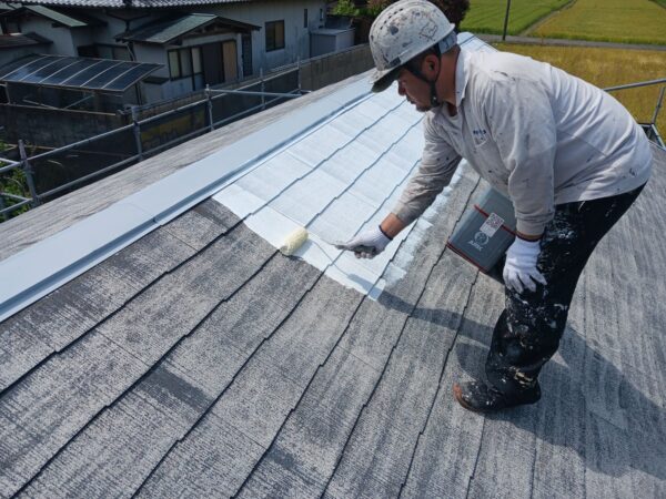 宗像市深田N様邸屋根塗装工事2日目