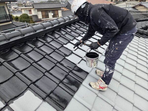 宗像市自由が丘M様邸屋根塗装工事7日目