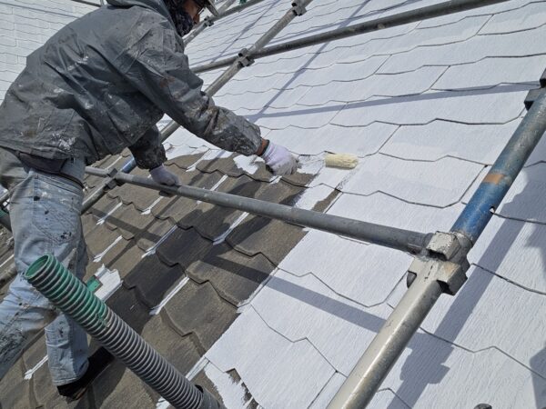 古賀市舞の里U様邸屋根·付帯塗装工事4日目