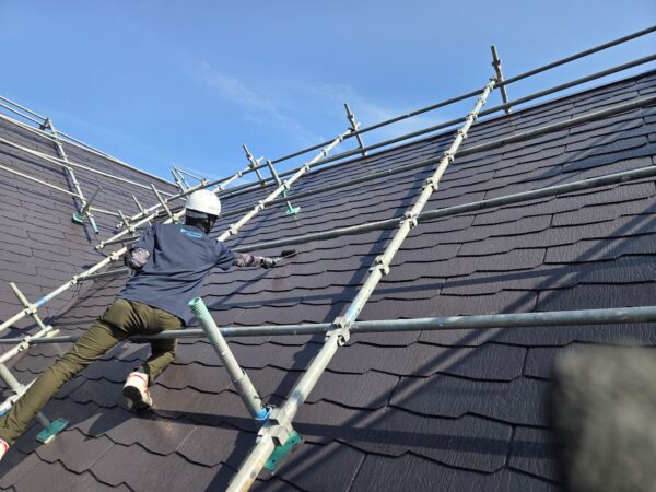 古賀市舞の里U様邸屋根·付帯塗装工事最終日