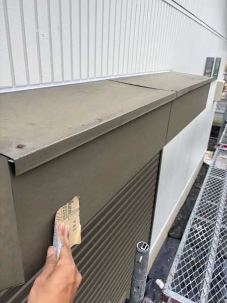 宗像市広陵台集会所外壁塗装工事2日目